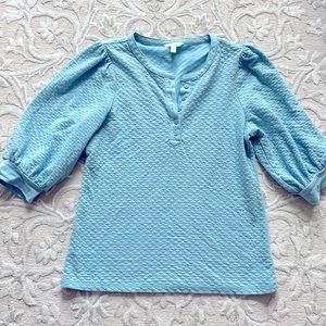 Light Blue Puff Sleeve Top